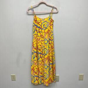 Escada Margaretha Ley Yellow Silk Strappy Scoop Neck Maxi Kleid Dress 34 4 $1250